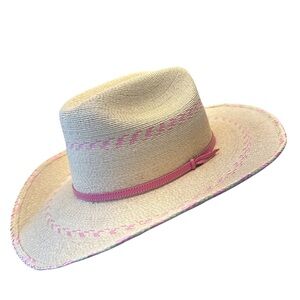 Atwood Kids Pinto Palm Cowboy Hat Pink and Natural L